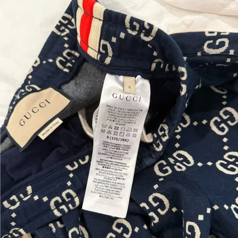 Gucci GG Blue Jacquard Cotton Joggers Men’s Size Small - Picture 6 of 7